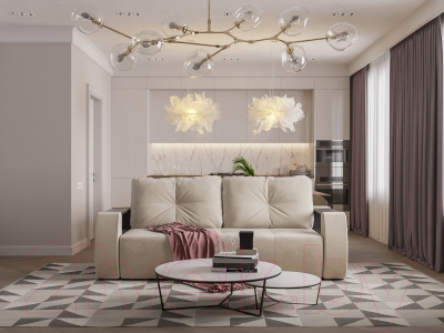 Диван Mebel-Ars Еврокнижка Мальтида (бархат бежевый/Star Velvet 6 Light Beige)