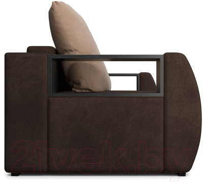 Диван Mebel-Ars Еврокнижка Мальтида (коричневый Luna 092/подушки бежевый Luna)
