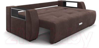 Диван Mebel-Ars Еврокнижка Мальтида (коричневый Luna 092/подушки бежевый Luna)