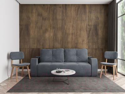 Диван Mebel-Ars Еврокнижка Мальтида (велюр серо-синий НВ-178/26)