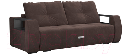 Диван Mebel-Ars Еврокнижка Мальтида (велюр молочный шоколад НВ-178/13) - фото