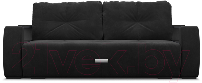 Диван Mebel-Ars Еврокнижка Мальтида (велюр черный НВ-178/17)