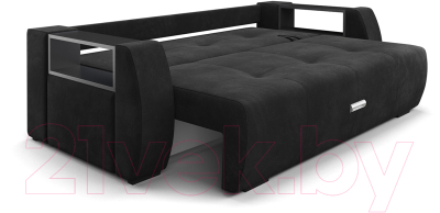 Диван Mebel-Ars Еврокнижка Мальтида (велюр черный НВ-178/17)