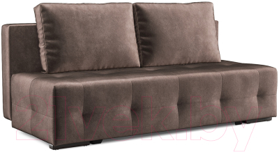 Диван Mebel-Ars Еврокнижка Марсель №1 (бархат серо-шоколадный/Star Velvet 60 Coffee) - фото
