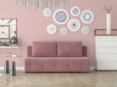 Диван Mebel-Ars Еврокнижка Марсель №1 (велюр пудра НВ-178/18)