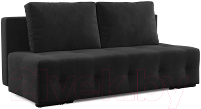 Диван Mebel-Ars Еврокнижка Марсель №1 (велюр черный НВ-178/17) - фото