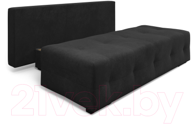 Диван Mebel-Ars Еврокнижка Марсель №1 (велюр черный НВ-178/17)