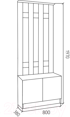 Секция в прихожую МДК СПР 1970x800x380 (венге/дуб млечный)