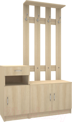 Секция в прихожую МДК СПР1 1970x1200x380 (дуб млечный) - фото