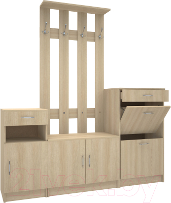 Секция в прихожую МДК СПР2 1970x1800x380 (дуб млечный) - фото