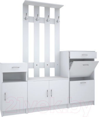 Секция в прихожую МДК СПР2 1970x1800x380 (белый) - фото