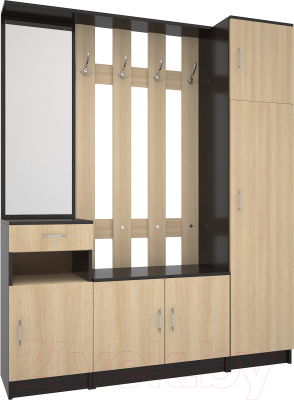 Секция в прихожую МДК СПР3 2020x1600x380 (венге/дуб млечный) - фото