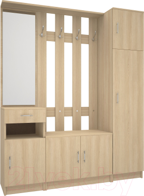 Секция в прихожую МДК СПР3 2020x1600x380 (дуб млечный) - фото