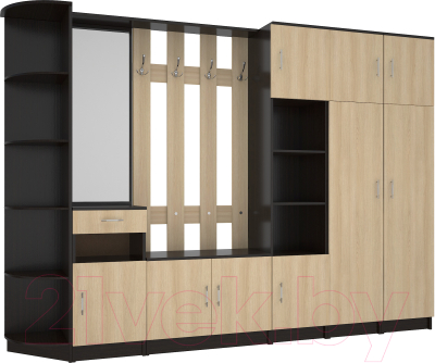 Секция в прихожую МДК СПР4 2020x2800x380 (венге/дуб млечный) - фото