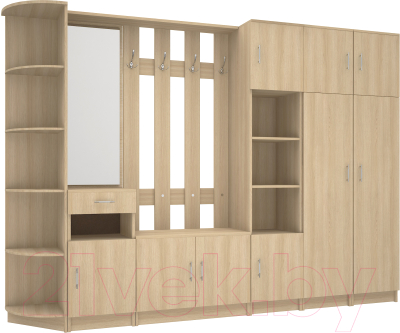 Секция в прихожую МДК СПР4 2020x2800x380 (дуб млечный) - фото