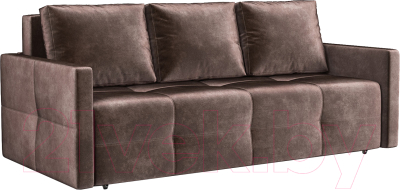 Диван Mebel-Ars Еврокнижка Марсель №2 (бархат серо-шоколадный Star Velvet 60 Coffee) - фото