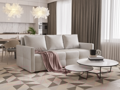 Диван Mebel-Ars Еврокнижка Марсель №2 (бархат бежевый/Star Velvet 6 Light Beige)