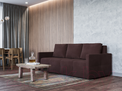 Диван Mebel-Ars Еврокнижка Марсель №2 (велюр шоколадный HB-178/16)