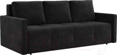 Диван Mebel-Ars Еврокнижка Марсель №2 (велюр черный НВ-178/17) - фото