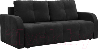 Диван Mebel-Ars Еврокнижка Марсель №3 (велюр черный НВ-178/17) - фото