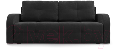 Диван Mebel-Ars Еврокнижка Марсель №3 (велюр черный НВ-178/17)