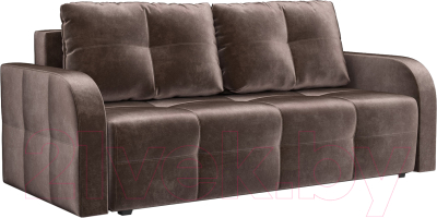 Диван Mebel-Ars Еврокнижка Марсель №3 (бархат серо-шоколадный Star Velvet 60 Coffee) - фото