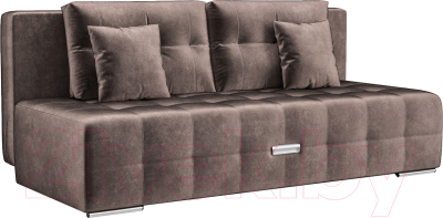 Диван Mebel-Ars Еврокнижка Марсель №4 (бархат серо-шоколадный Star Velvet 60 Coffee) - фото