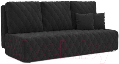 Диван Mebel-Ars Еврокнижка Роял (велюр черный НВ-178/17) - фото