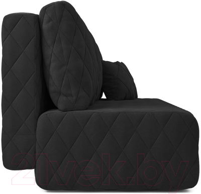 Диван Mebel-Ars Еврокнижка Роял (велюр черный НВ-178/17)