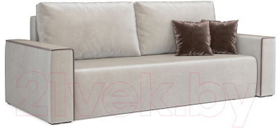 Диван Mebel-Ars Еврокнижка Манхэттен (бархат бежевый/Star Velvet 6 Light Beige) - фото