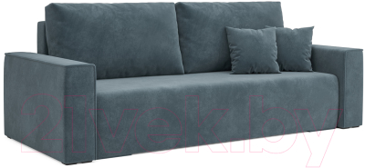 Диван Mebel-Ars Еврокнижка Манхэттен (велюр серо-синий НВ-178/26) - фото