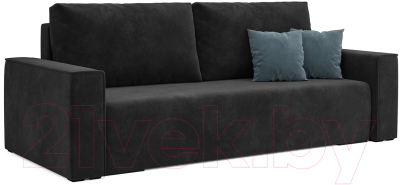 Диван Mebel-Ars Еврокнижка Манхэттен (велюр черный НВ-178/17) - фото
