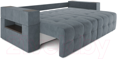 Диван Mebel-Ars Еврокнижка Венеция (велюр серо-синий HB-178 26)