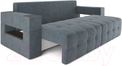 Диван Mebel-Ars Еврокнижка Венеция (велюр серо-синий HB-178 26)