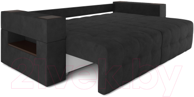 Диван Mebel-Ars Еврокнижка Венеция (велюр черный НВ-178 17)