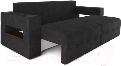 Диван Mebel-Ars Еврокнижка Венеция (велюр черный НВ-178 17)