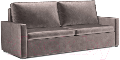Диван Mebel-Ars Еврокнижка Поло (бархат серо-шоколадный/Star Velvet 60 Cofee) - фото
