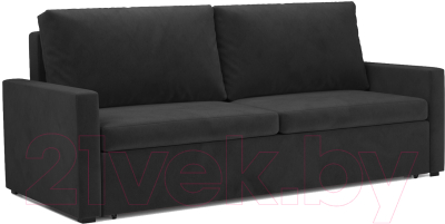 Диван Mebel-Ars Еврокнижка Поло (велюр черный НВ-178 17) - фото