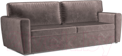 Диван Mebel-Ars Еврокнижка Оскар (бархат серо-шоколадный/Star Velvet 60 Cofee) - фото