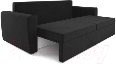Диван Mebel-Ars Еврокнижка Оскар (велюр черный НВ-178 17)