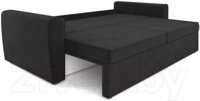 Диван Mebel-Ars Еврокнижка Оскар (велюр черный НВ-178 17)