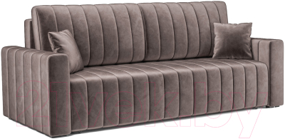 Диван Mebel-Ars Еврокнижка Лондон (бархат серо-шоколадный/Star Velvet 60 Cofee) - фото