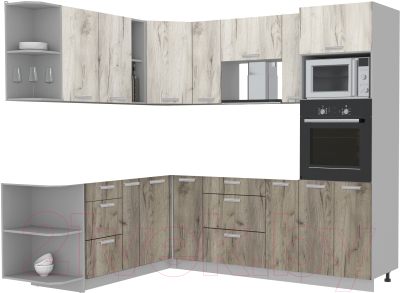 Готовая кухня Интерлиния Мила Лайт 1.88x2.4 левая без столешницы - фото