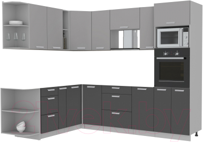 Готовая кухня Интерлиния Мила Лайт 1.88x2.6 левая без столешницы - фото
