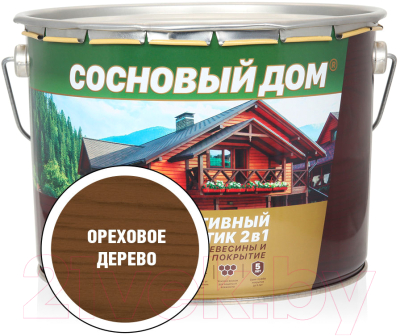 Защитно-декоративный состав Сосновый дом Ореховое дерево