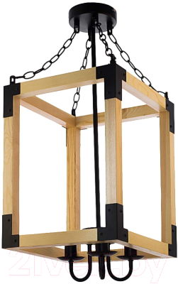 Люстра Aitin-Pro НПБ C01249/3 (черный/дерево) - фото