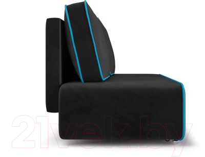 Диван Mebel-Ars Еврокнижка Марк (велюр черный НВ-178/17/синий)