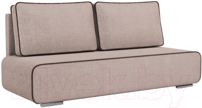 Диван Mebel-Ars Еврокнижка Марк (рогожка бежевая/кордрой коричневый) - фото
