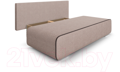 Диван Mebel-Ars Еврокнижка Марк (рогожка бежевая/кордрой коричневый)