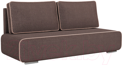Диван Mebel-Ars Еврокнижка Марк (рогожка шоколад/кордрой бежевый) - фото